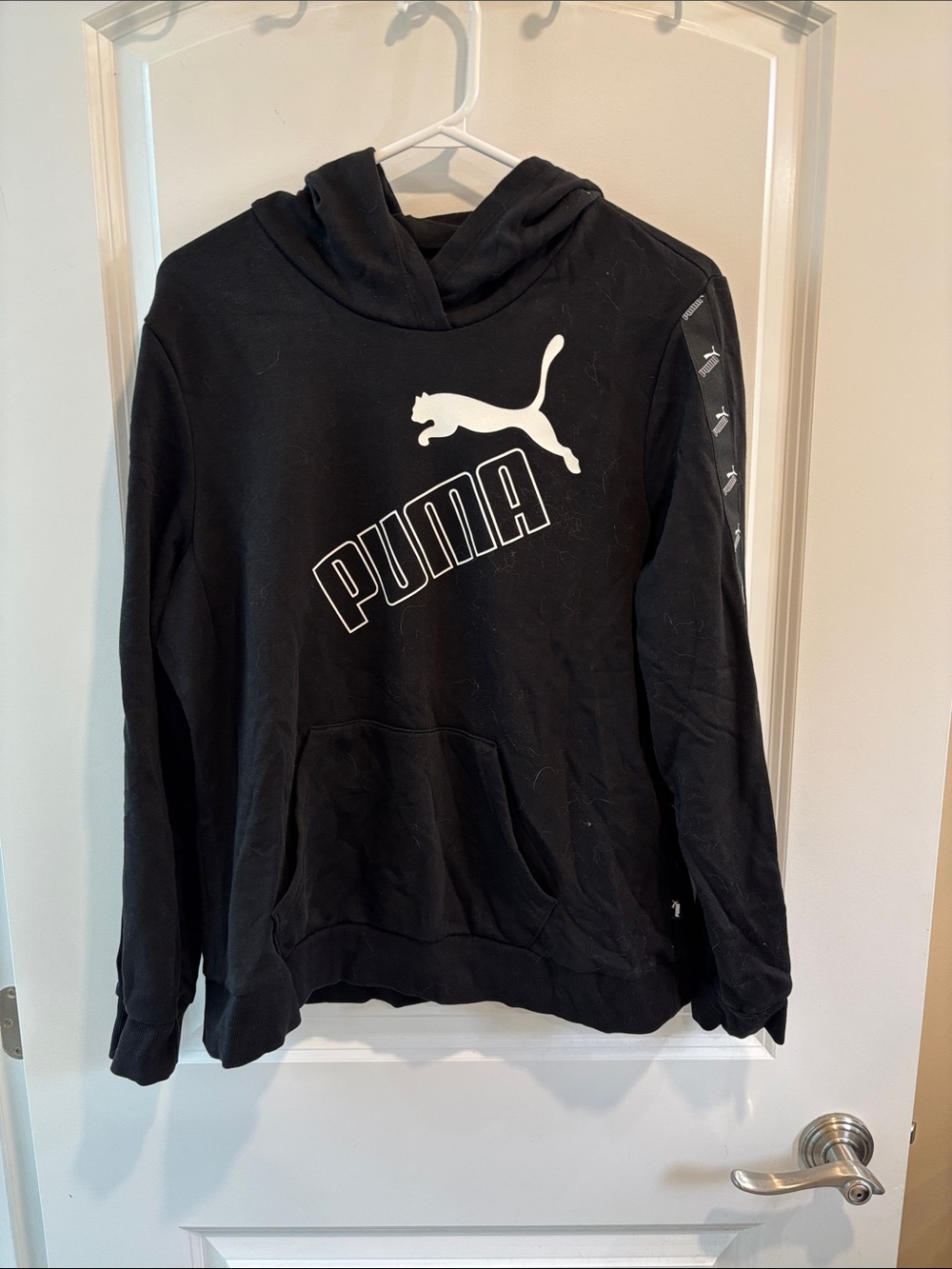 Puma Black Crewneck Hoodie with White Logo